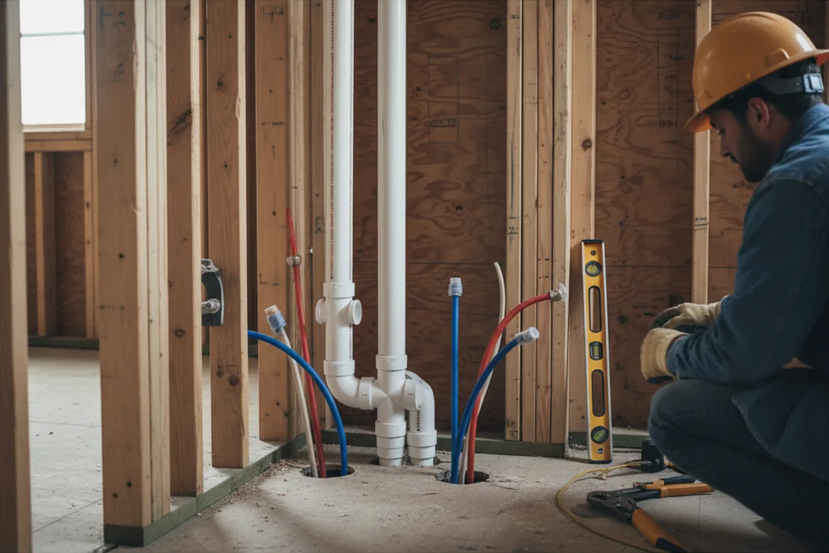 Drain and supply rough-in during Garbage Disposal Repair in Porterdale