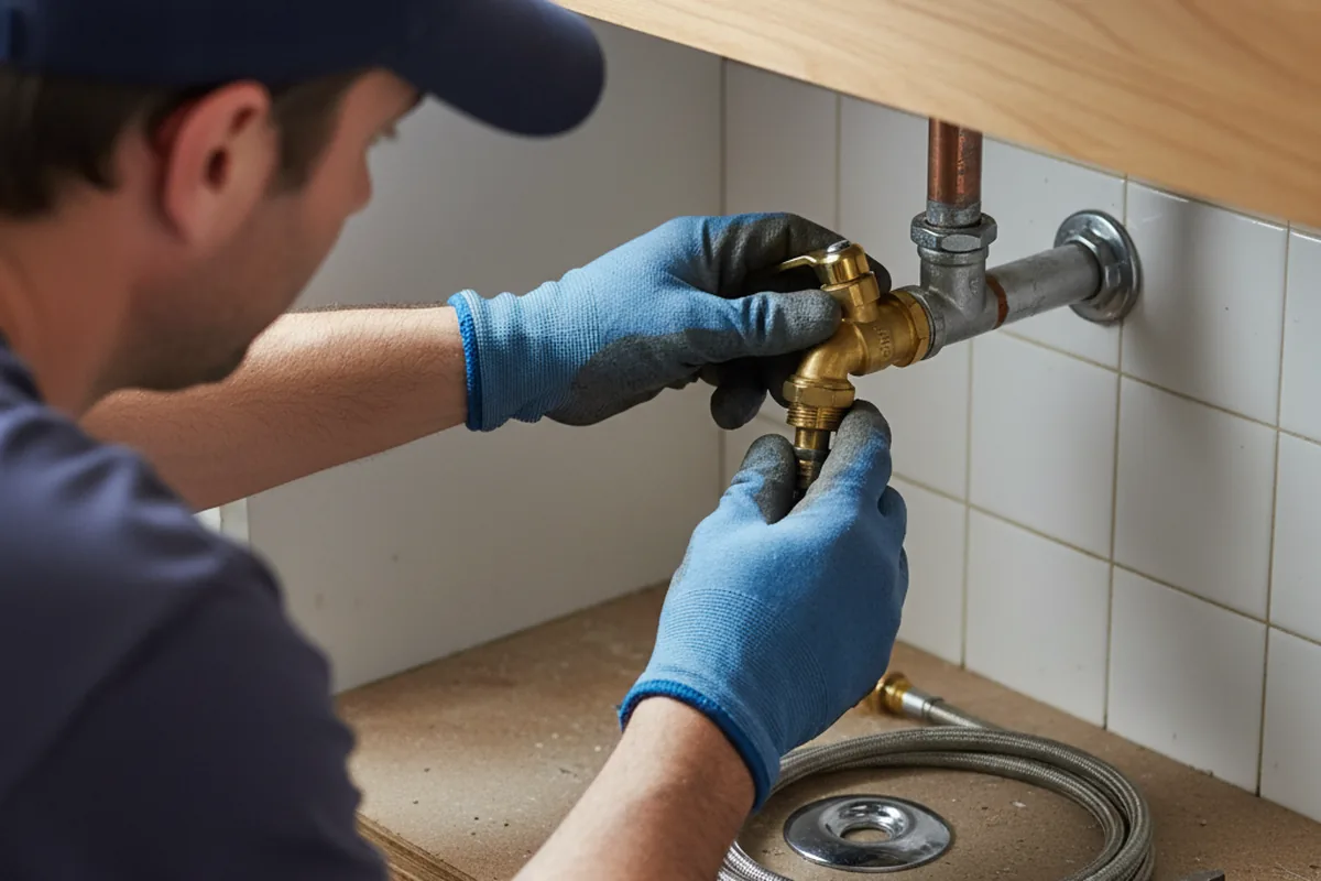 Shutoff valve and fitting work during Emergency Plumbing in Porterdale